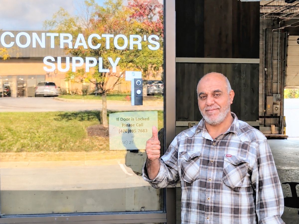 Thumbs up from our team at the Contractor's Supply front door